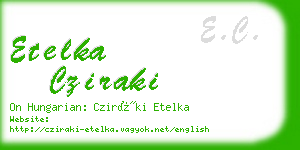 etelka cziraki business card